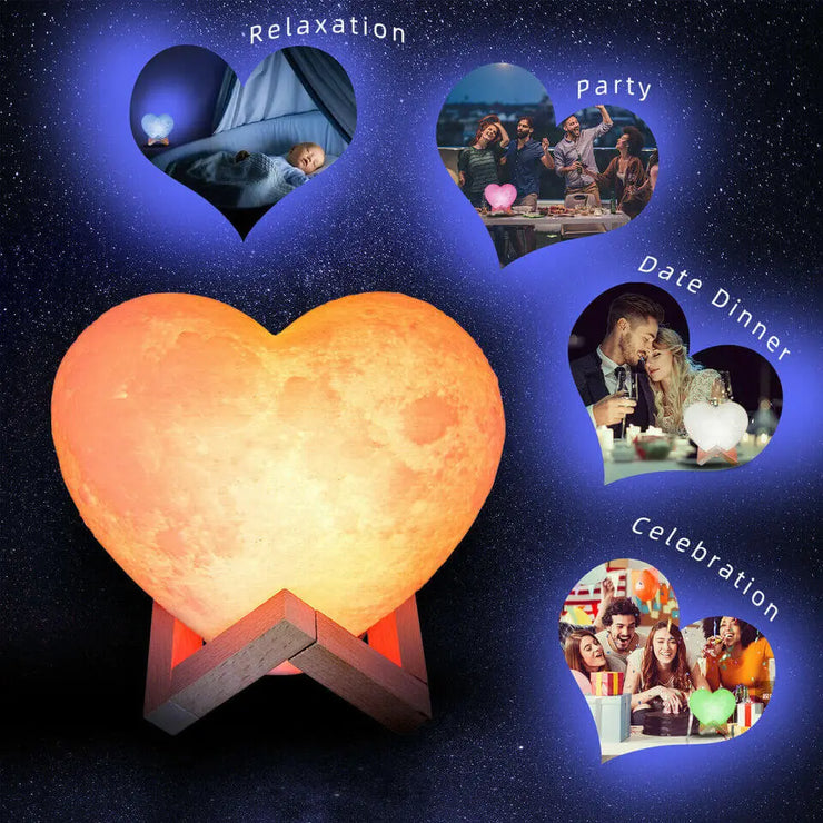 3D Heart Moon Lamp 20CM
